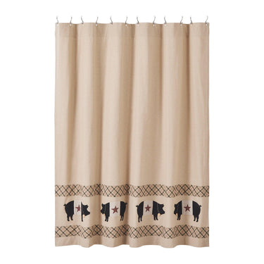 Cider Mill Primitive Pig Shower Curtain 72x72 VHC Brands - The Fox Decor